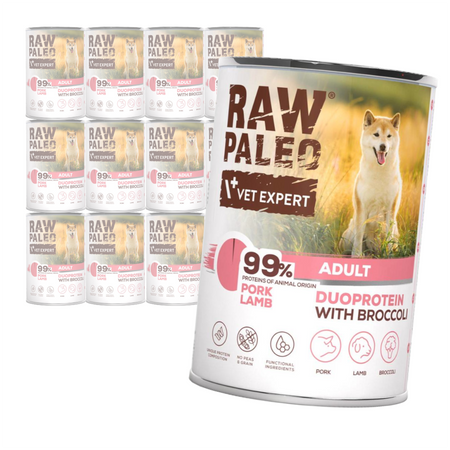 Raw Paleo Pork&Lamb Adult Duoprotein 12x400g Mokra Karma Dla Psa z Wieprzowiną i Jagnięciną