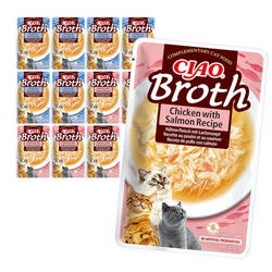 Inaba Cat Ciao Broth 12x40g Uzupełniająca Karma Dla Kota Bulion z Kurczakiem Tuńczykiem Łososiem