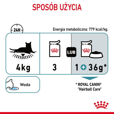 Royal Canin Hairball Care 12x85g Mokra Karma Dla Kotów Dorosłych w Sosie Eliminacja Kul Włosowych