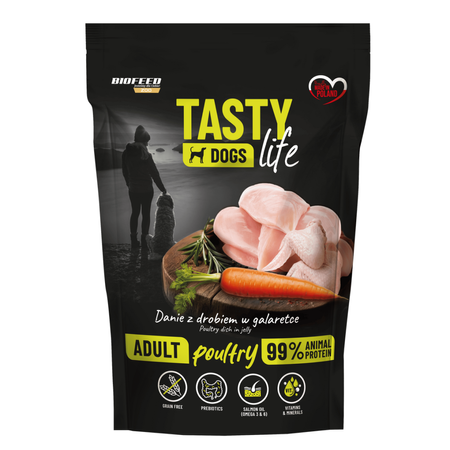 Biofeed Tasty Dogs Life z Drobiem w Galaretce 2x500g Bezzbożowa Mokra Karma Dla Psa