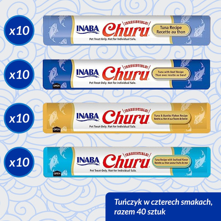 Inaba Cat Churu 40x14g (560g) Kremowy Przysmak Dla Kota Pasta Mix Z Tuńczykiem