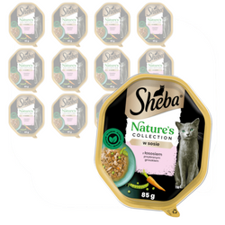 POLECANY SKLEP ✰ Sheba Nature's Collection 12x85g Z Łososiem I Zielonym Groszkiem W Sosie Mokra Karma Dla Dorosłych Kotów ✰ SZYBKA DOSTAWA ♡ RABAT 5% ZA SUBSKRYPCJE NEWSLETTERA