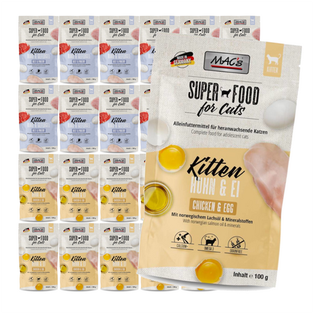 MAC's Kitten Mokra Karma Dla Kociąt Mix Smaków 24x100g Wołowina z Drobiem i Kurczak z Jajkiem