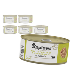 Applaws Cat Mokra Karma Dla Kota 6x70g Filet z Tuńczyka z Wodorostami w Bulionie