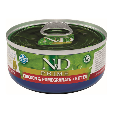 Farmina N&D Cat Prime Chicken & Pomegranate Kitten 6x70g Mokra Karma Dla Kociąt Kurczak z Granatem