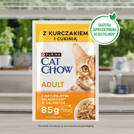 Purina Cat Chow Adult 20x85g Mokra Karma Dla Kotów Z Kurczakiem I Cukinią W Galaretce