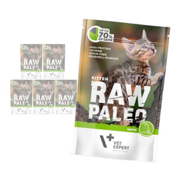 Vet Expert Raw Paleo Kitten Game 6x100g Saszetka Karma Mokra z Dziczyzną Dla Kociąt