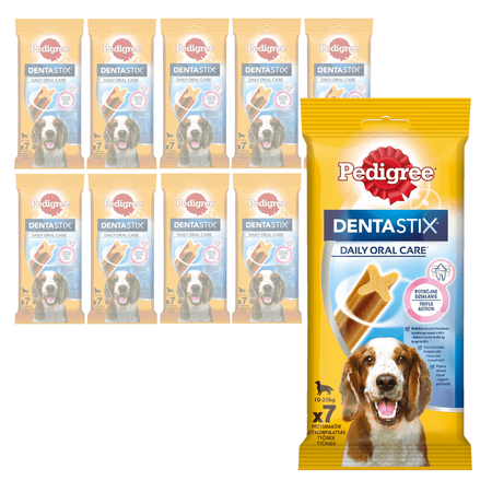 Pedigree DentaStix 10x180g Przysmak Dentystyczny Dla Psów Średnich Ras 70szt