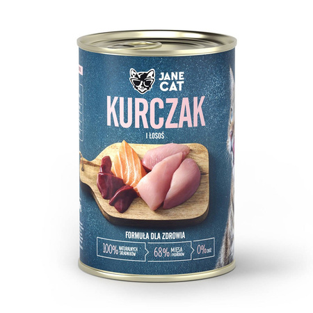 Jane Cat Adult Mix Smaków 12x400g Mokra Karma Dla Kotów Bez Zbóż Wołowina Cielęcina Kurczak Indyk Łosoś