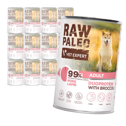 Raw Paleo Pork&Lamb Adult Duoprotein 12x400g Mokra Karma Dla Psa z Wieprzowiną i Jagnięciną