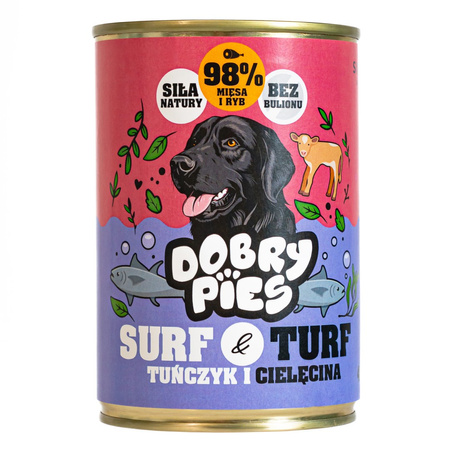 Dobry Pies Surf & Turf 6x400g Mokra Karma Dla Dorosłych Psów Mix 4 Smaków