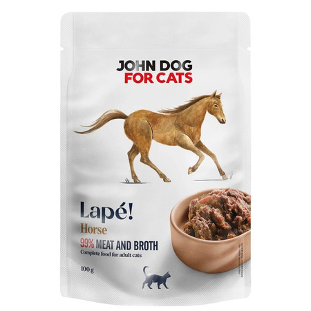 John Dog For Cats Lapé 100g Monobiałkowa Mokra Karma Dla Kota Z Koniną