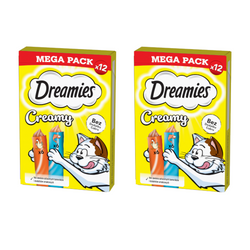 Dreamies Creamy 24x10g Kremowy Przysmak Dla Kota Z Kurczakiem I Z Łososiem