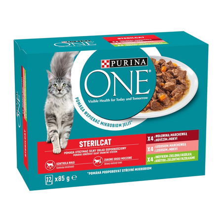 Purina One Sterilcat 12x85g Mokra Karma Dla Dorosłych Kotów Po Sterylizacji Mix 3 Smaków