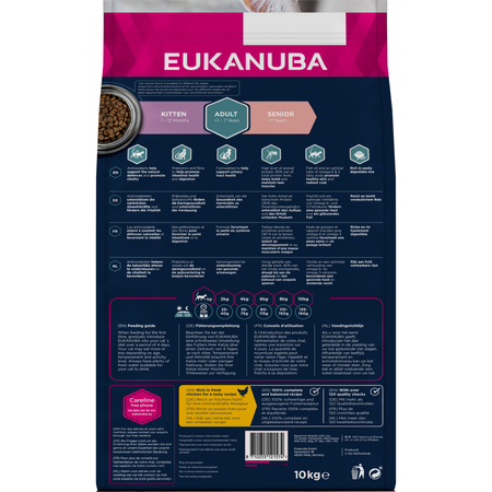 EUKANUBA Adult Sucha Karma Dla Dorosłych Kotów Z Kurczakiem 10kg
