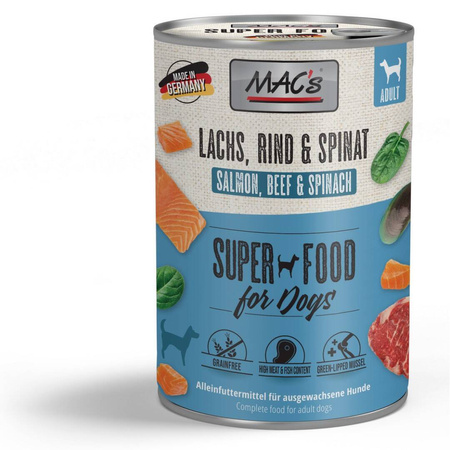 MAC's Dog Bezzbożowa Mokra Karma Dla Psa Mix Smaków Bez Drobiu 12x400g