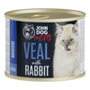 John Dog for Cats Mus Cielęcina z Królikiem i Indyk z Kaczką 6x200g Bezzbożowa Mokra Karma Dla Kociąt