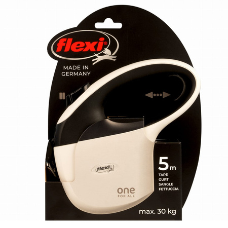 Flexi One for All Taśma 5M Automatyczna Smycz Dla Psów 30kg Biała