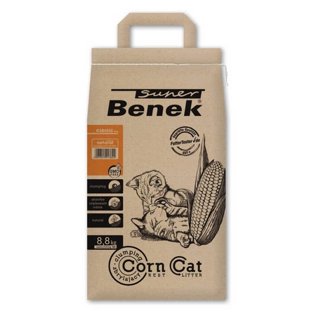Super Benek Corn Cat Natural 2x14l - Żwirek kukurydziany 100% biodegradowalny