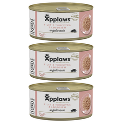 Applaws Cat Mokra Karma Dla Kota 3x70g Filet z Tuńczyka z Łososiem w Galaretce