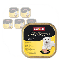 Animonda Vom Feinsten Adult 6x150g Mokra Karma Dla Psa Pasztet z Indykiem i Serem