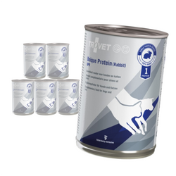 Trovet Unique Protein UPR 6x400g Mokra Karma Uzupełniająca Dla Psów i Kotów z Królikiem