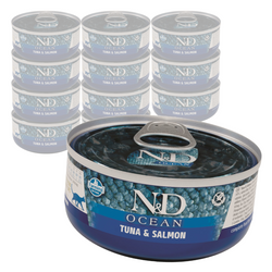 Farmina N&D Cat Ocean Tuna and Salmon 12x70g Mokra Karma Dla Kota Tuńczyk Łosoś