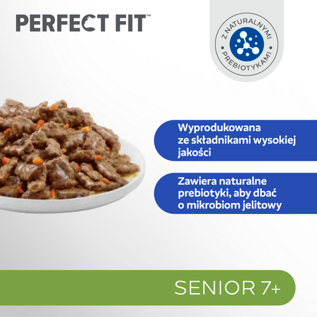 Perfect Fit Senior 7+ 12x85g Mokra Karma Dla Starszych Kotów Z Indykiem I Marchewką W Sosie