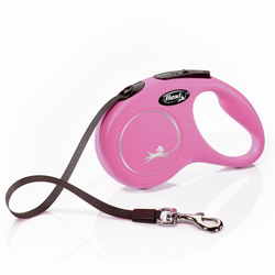 Flexi New Classic Smycz automatyczna S 5m dla psów do 15kg Kolor Różowy