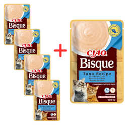 Inaba Cat Ciao Bisque 4+1 (5x40g) Uzupełniająca Karma Dla Kota Zupa Krem z Tuńczykiem