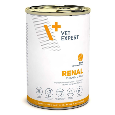 VetExpert Veterinary Diet Renal Dog 6x400g Mokra Karma Weterynaryjna z Kurczakiem Dla Psa z Niewydolnością Nerek
