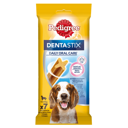 Pedigree DentaStix 10x7szt 180g Przysmak Dentystyczny Dla Psów Średnie Rasy