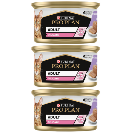 Purina Pro Plan Adult Delicate 3x85g Mokra Karma Dla Kota Mus Z Indykiem