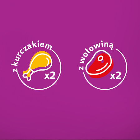 Whiskas Adult 4x85g Klasyczne Posiłki Mokra Karma Dla Dorosłych Kotów 2 Smaki W Sosie