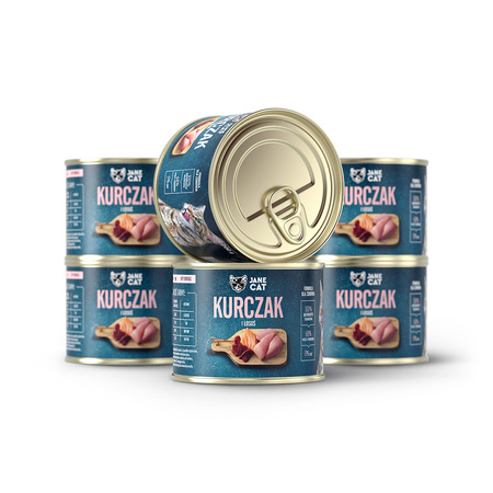 Jane Cat Adult Kurczak Łosoś 12x200g Mokra Karma Dla Kotów Bez Zbóż