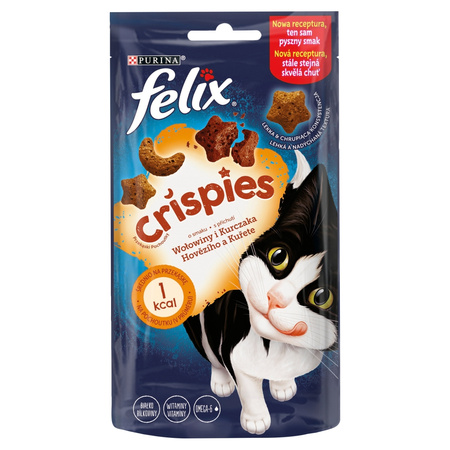 Purina Felix Crispies Przysmak Dla Kota O Smaku Wołowiny I Kurczaka 8x45g
