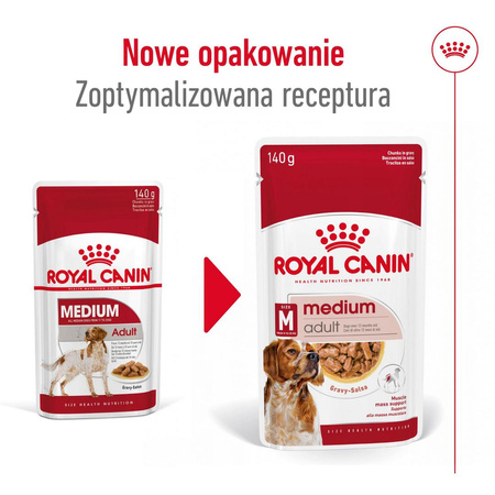 Royal Canin Medium Adult 10x140g Mokra Karma W Sosie Dla Psów Dorosłych Ras Średnich