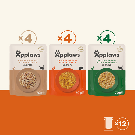 Applaws Cat Mokra Karma Dla Kota Multipack 12x70g Mix Smaków z Kurczakiem w Bulionie Saszetki