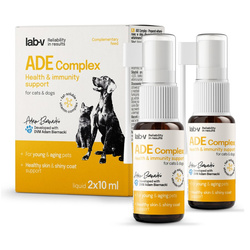 LAB-V ADE Complex Witaminy Dla Psów i Kotów 2x10ml Zdrowa Skóra Wzrok i Odporność