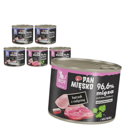 Pan Mięsko 6x200g Hipoalergiczna Mokra Karma Dla Kociąt Mix Dwóch Smaków