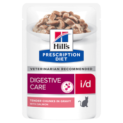 Hill's Prescription Diet i/d Digestive Care 85g Mokra Karma W Sosie Z Łososiem Dla Kota Wsparcie Układu Pokarmowego