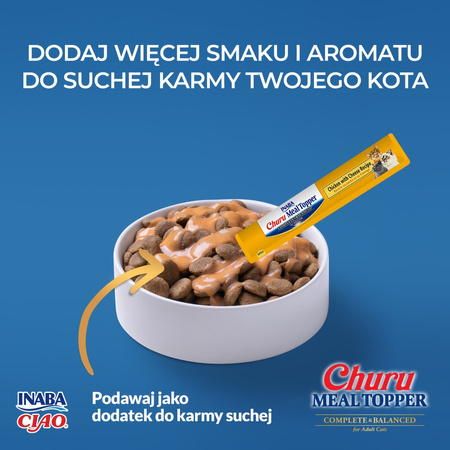 Inaba Cat Meal Topper 4x14g (56g) Kremowy Przysmak Dla Kota Pasta Kurczak z Serem