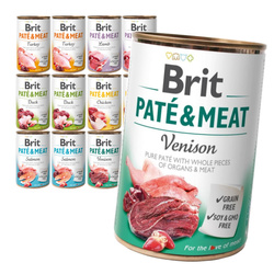 Brit Pate&Meat Mokra Karma Dla Psów Mix Smaków 12x400g Wołowina Królik Jagnięcina Kurczak Kaczka Łosoś