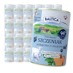 Baltica Jagnięcina z Cielęciną 24x400g Bezzbożowa Mokra Karma Dla Szczeniąt