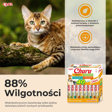 Inaba Cat Churu 60x14g (840g) Kremowy Przysmak Dla Kota Pasta Mix Z Kurczakiem