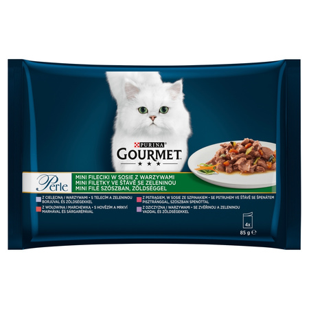 Purina Gourmet Perle Mix Smaków 16x85g Mokra Karma Dla Kota Mini Fileciki w Sosie