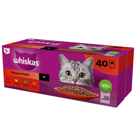 Whiskas Adult 80x85g Mokra Karma Dla Kota Aromatyczna Mieszanka + Klasyczne Posiłki