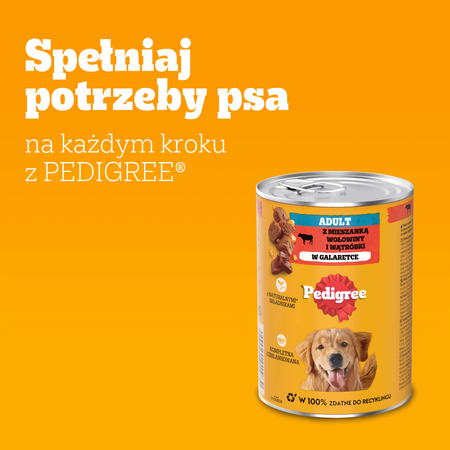PEDIGREE Adult Puszka 12x 400g - Mokra Karma dla Psów z Wołowiną w Galaretce