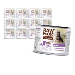 Raw Paleo Duck&Boar Adult Duoprotein 12x200g Mokra Karma Dla Psa z Kaczką i Dzikiem