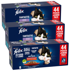 Felix Fantastic Wiejskie Smaki i Wybór Smaków 132x85g Mokra Karma Dla Kotów Mix smaków W Galaretce